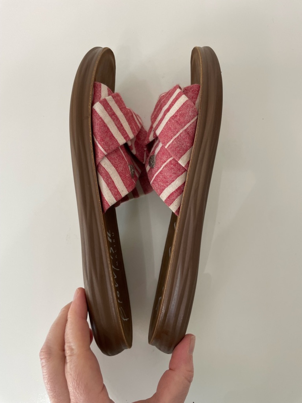 Blowfish Malibu Red Striped Slide Sandals, size 10 Beach 50s Coquette - Picture 4 of 7